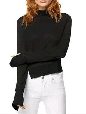 Habitual Black Mockneck Slim-Fit Topp